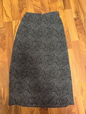 Japna Black and White Dot Midi Skirt